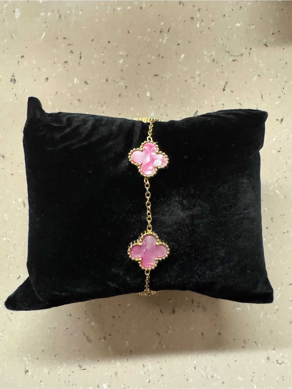 Stainless Steel Pink marble bracelet